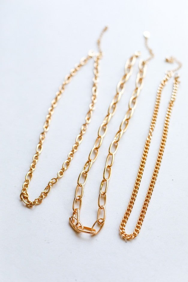 3 Layered Gold Chain Necklace