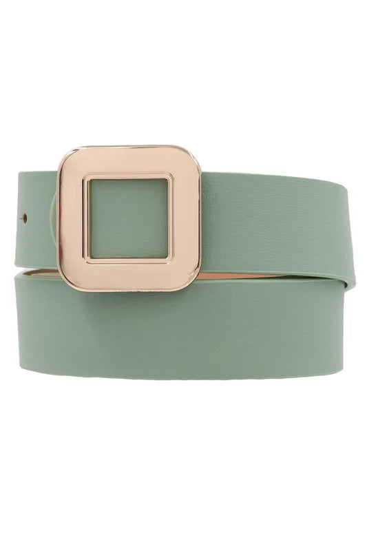 Metal Square Vegan Leather Belt