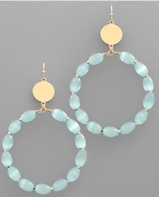 Beaded Bloom Hoop Earrings