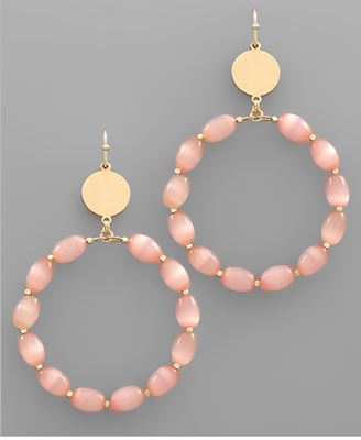 Beaded Bloom Hoop Earrings