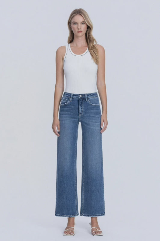 Lovervet High Rise Ankle Wide Leg Jeans
