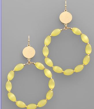 Beaded Bloom Hoop Earrings